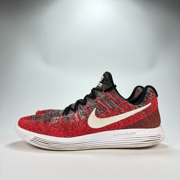 Nike LunarEpic Flyknit 2 Gray Red Running Shoes Sneakers 863779-005 Mens Sz 12.5 - Picture 4 of 10